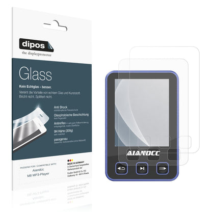Matte Displayschutzfolie von dipos passend für Aiandcc M8 MP3-Player, 9H kratzfest und blasenfrei montiert