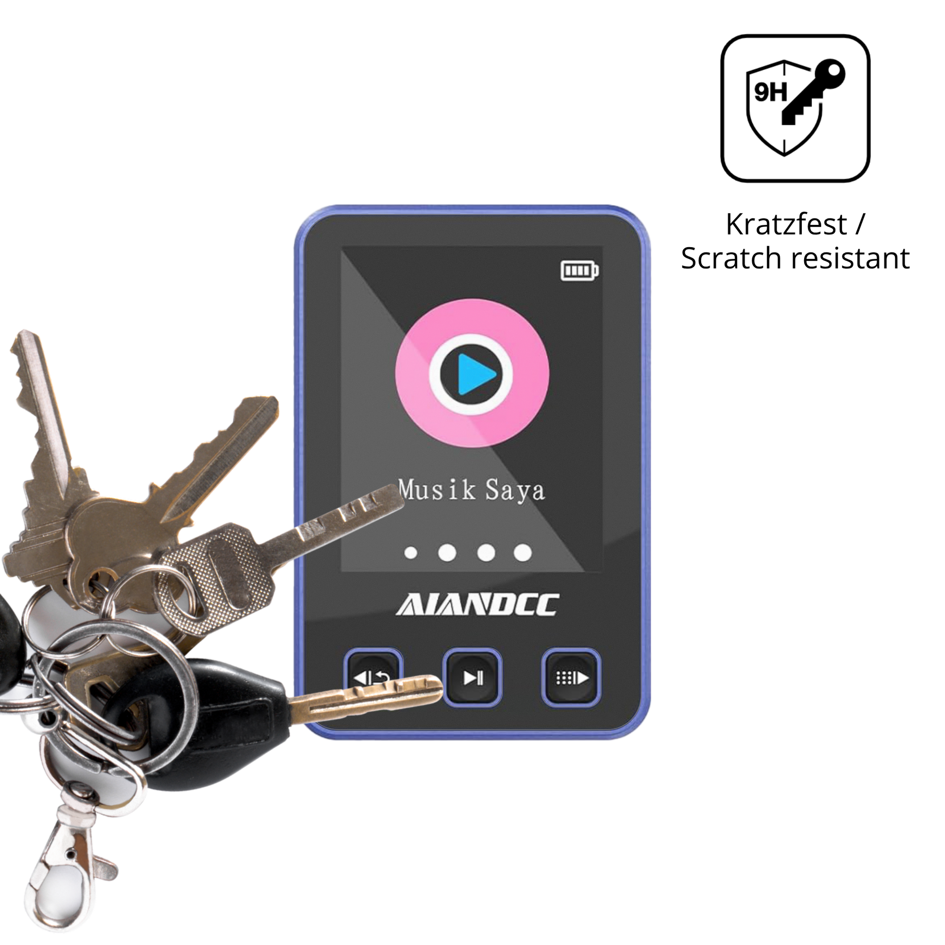 dipos Displayschutz für Aiandcc M8 MP3-Player, mattierte Oberfläche, robuste Festigkeit und perfekte Passform