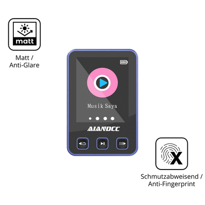 9H Hartbeschichtete, flexible Folie passend zugeschnitten für Aiandcc M8 MP3-Player