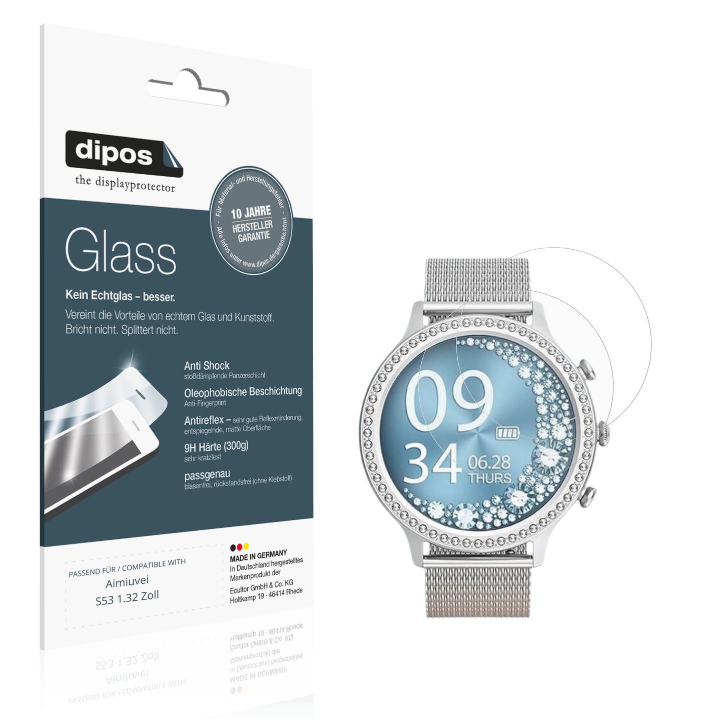 2x 9H Schutzfolie matt für Aimiuvei S53 1.32 Zoll Panzerfolie