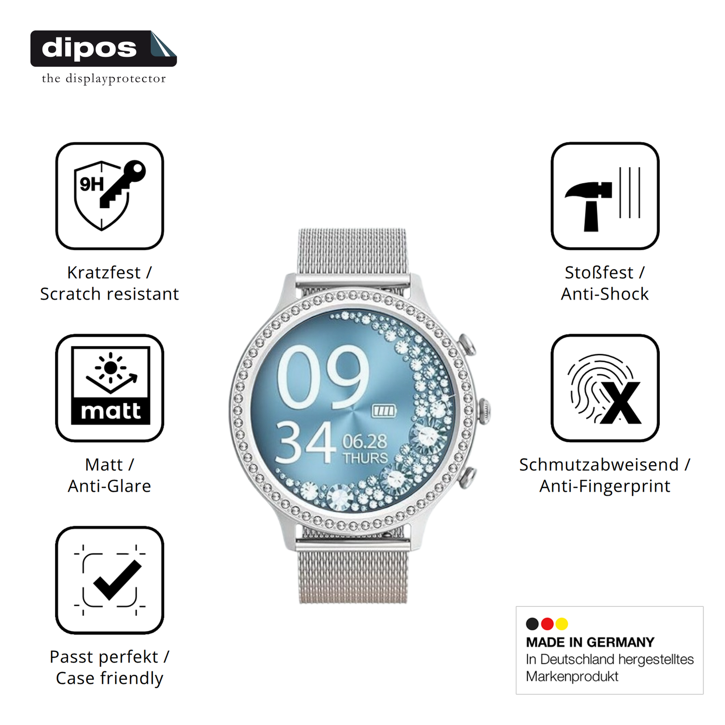 2x 9H Schutzfolie matt für Aimiuvei S53 1.32 Zoll Panzerfolie