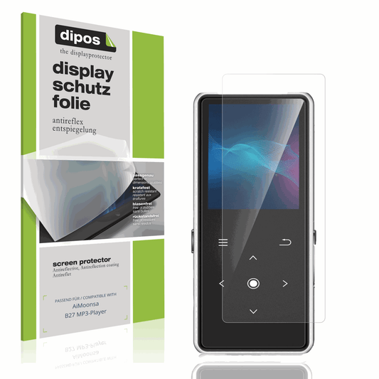 Matte Displayschutzfolie von dipos passend für AiMoonsa B27 MP3-Player, präziser Zuschnitt und blasenfrei montiert