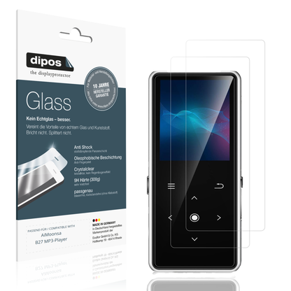 Klare Displayschutzfolie von dipos passend für AiMoonsa B27 MP3-Player, 9H kratzfest und blasenfrei montiert