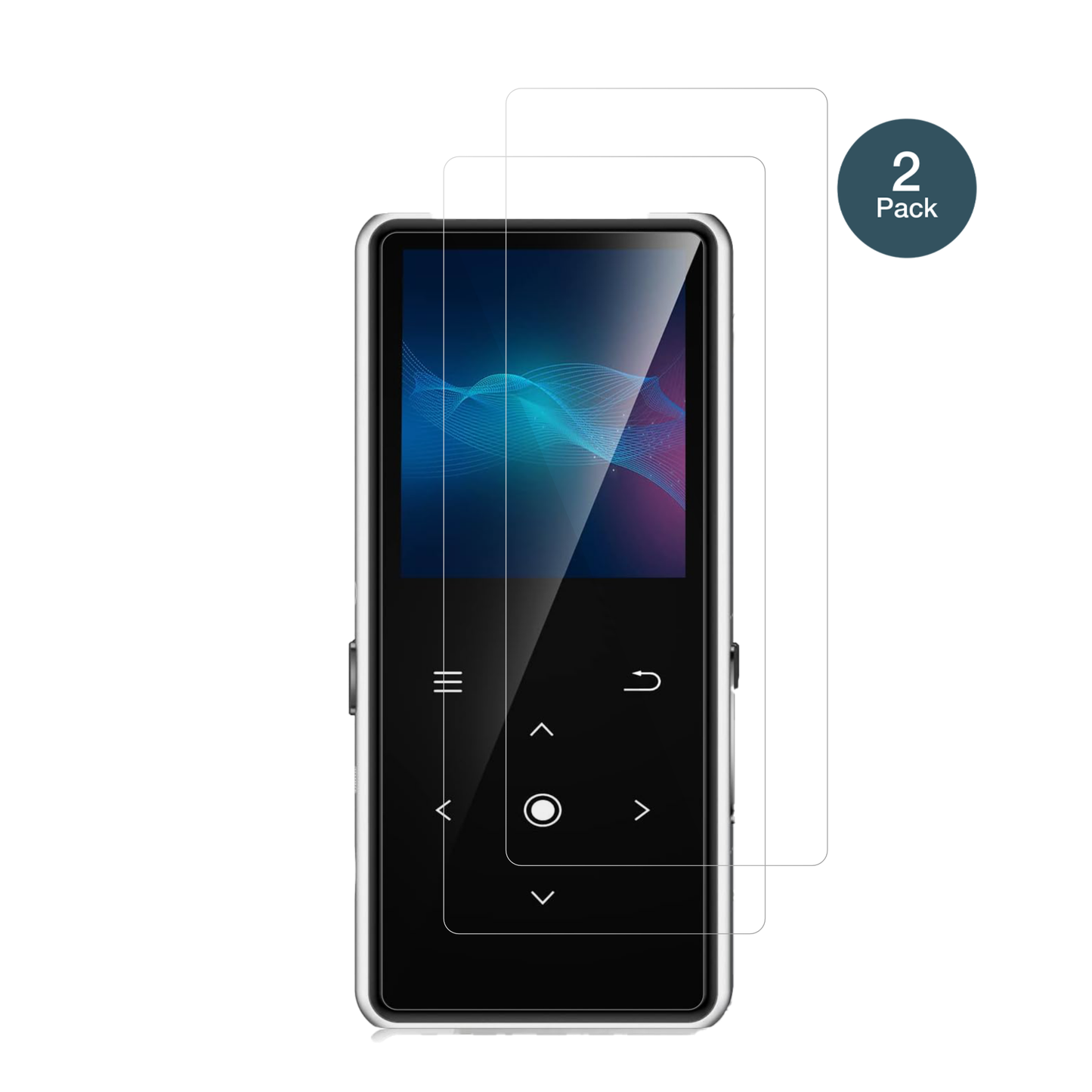 AiMoonsaB27 MP3-Player mit aufgebrachter dipos Flex Schutzfolie, glasklare Darstellung ohne Einschränkungen