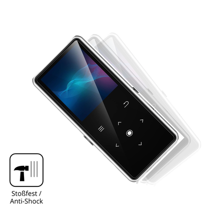 Schutz gegen Kratzer auf dem AiMoonsa B27 MP3-Player Glas durch Schlüssel, Stöße gegen die Tischkante oder Stürze