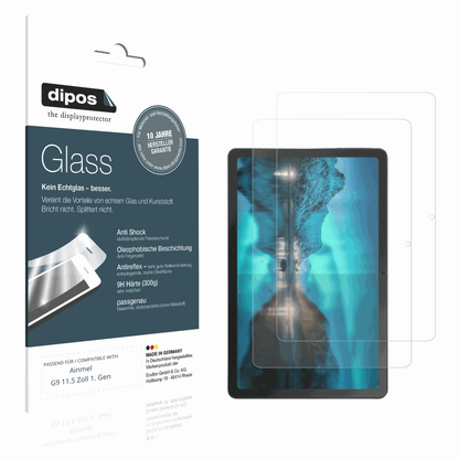 Matte Displayschutzfolie von dipos passend für Ainmel G9 11.5 Zoll 1. Gen, 9H kratzfest und blasenfrei montiert