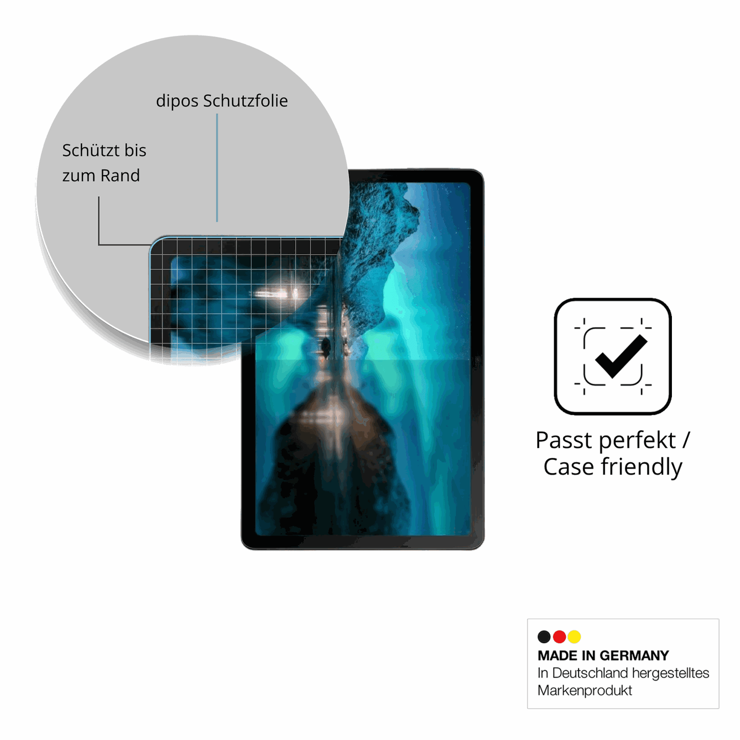 Besonders flexibler Displayschutz mit Anti-Shock-Schicht im Materialmix