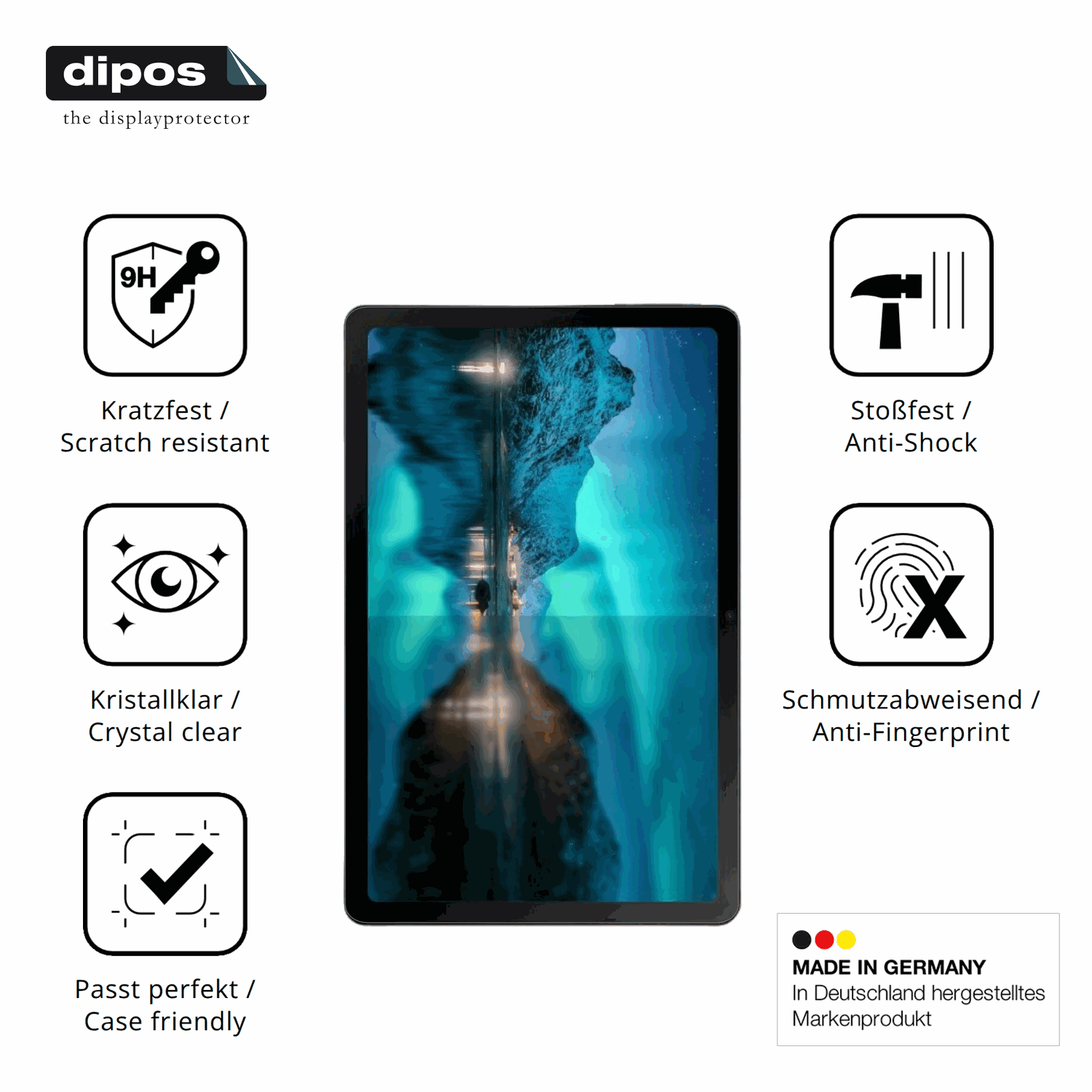 Displayschutz hergestellt in Deutschland, höchste Qualität made in Germany