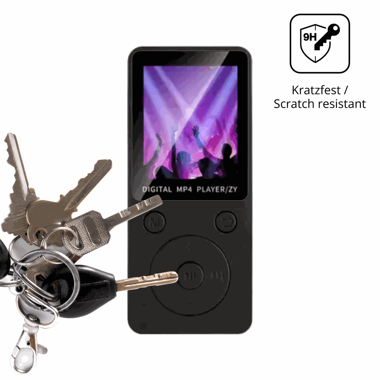 dipos Displayschutz für Aivane S11 MP3-Player, transparente Oberfläche, perfekte Passform auch für die Rundungen