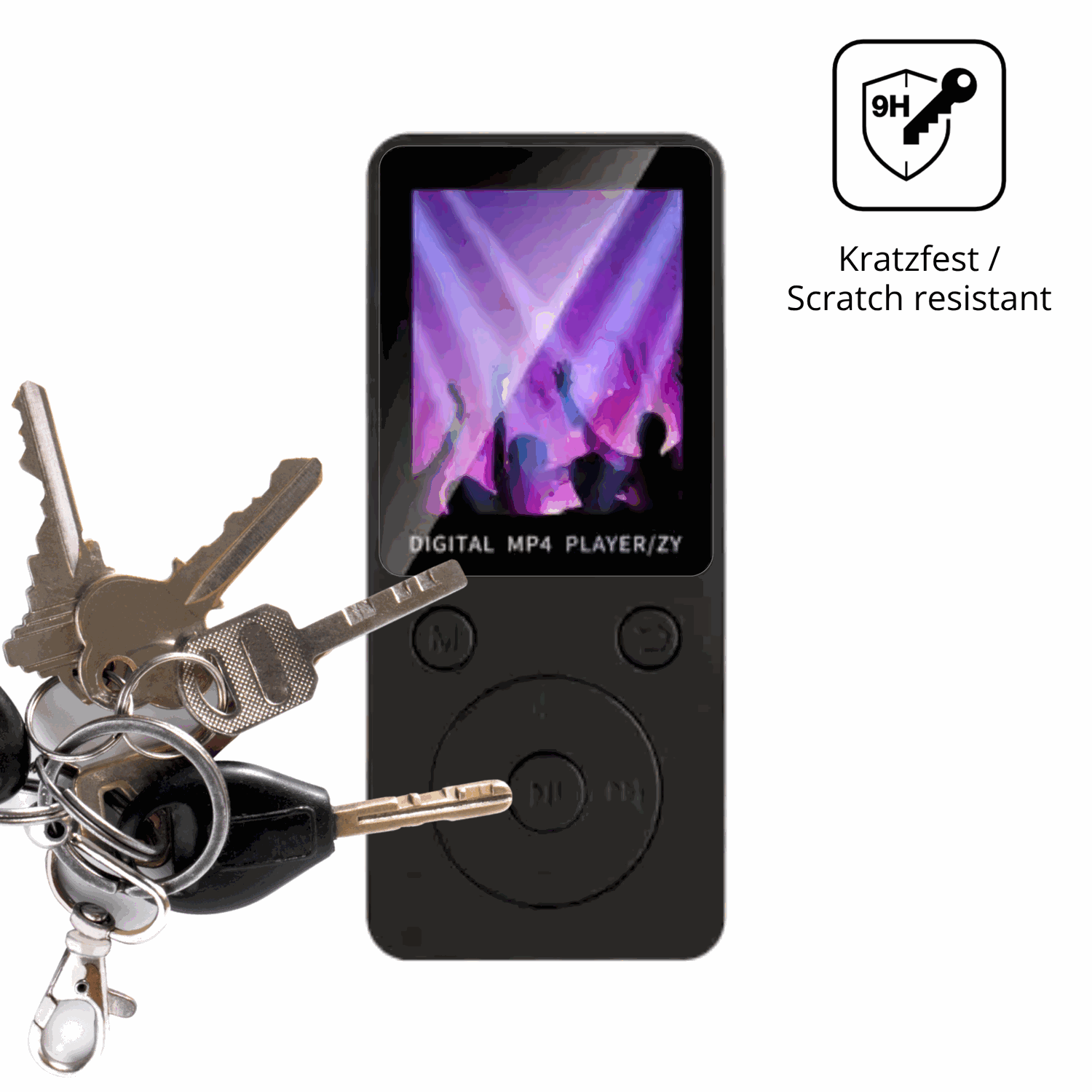 dipos Displayschutz für Aivane S11 MP3-Player, transparente Oberfläche, perfekte Passform auch für die Rundungen