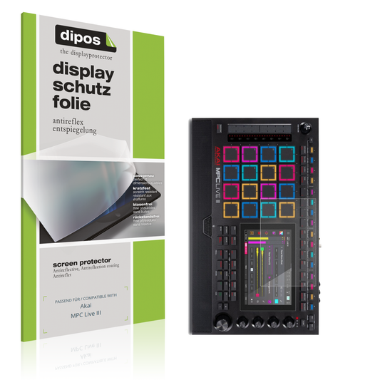 Matte Displayschutzfolie von dipos passend für Akai MPC Live III, präziser Zuschnitt und blasenfrei montiert