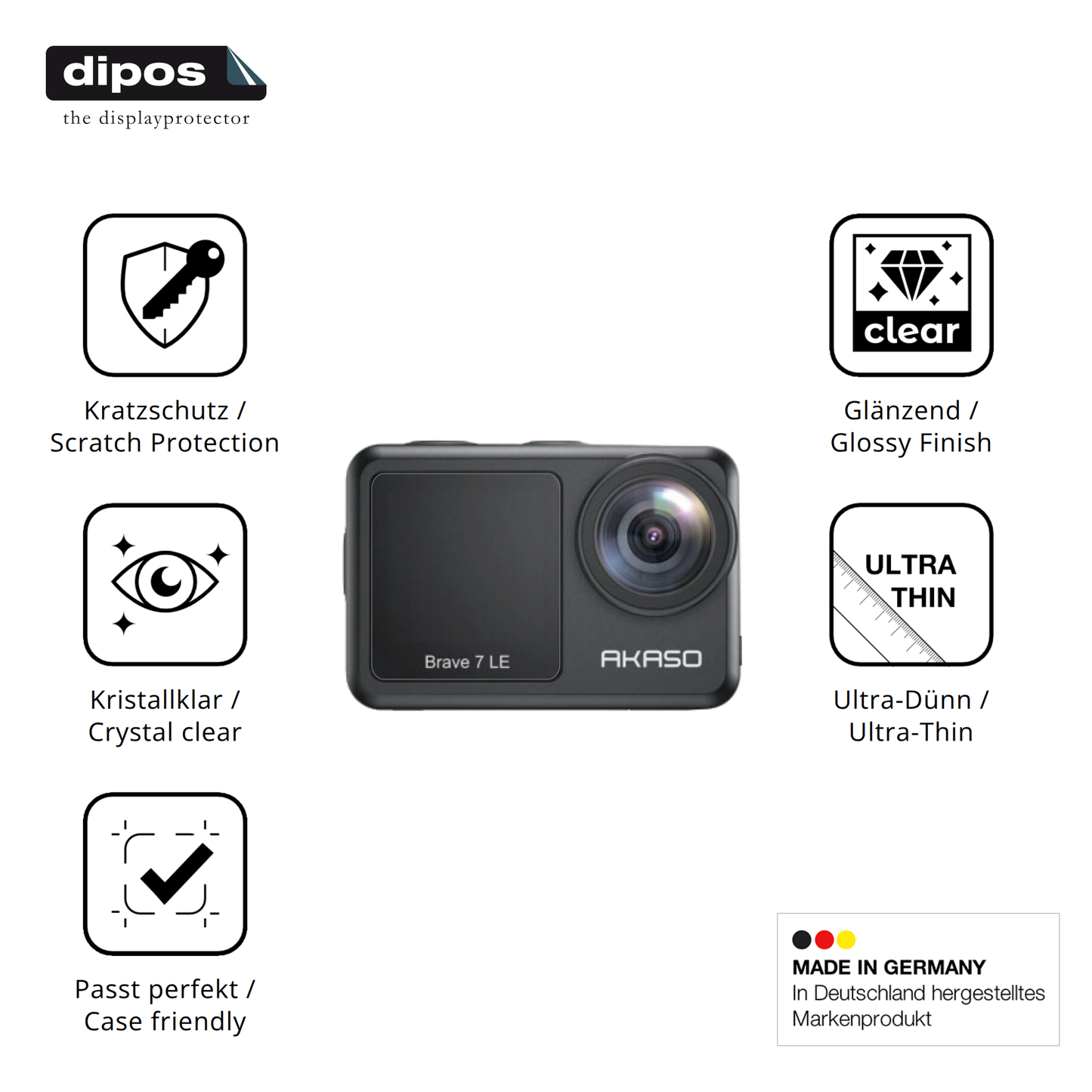 Displayschutz hergestellt in Deutschland, höchste Qualität made in Germany