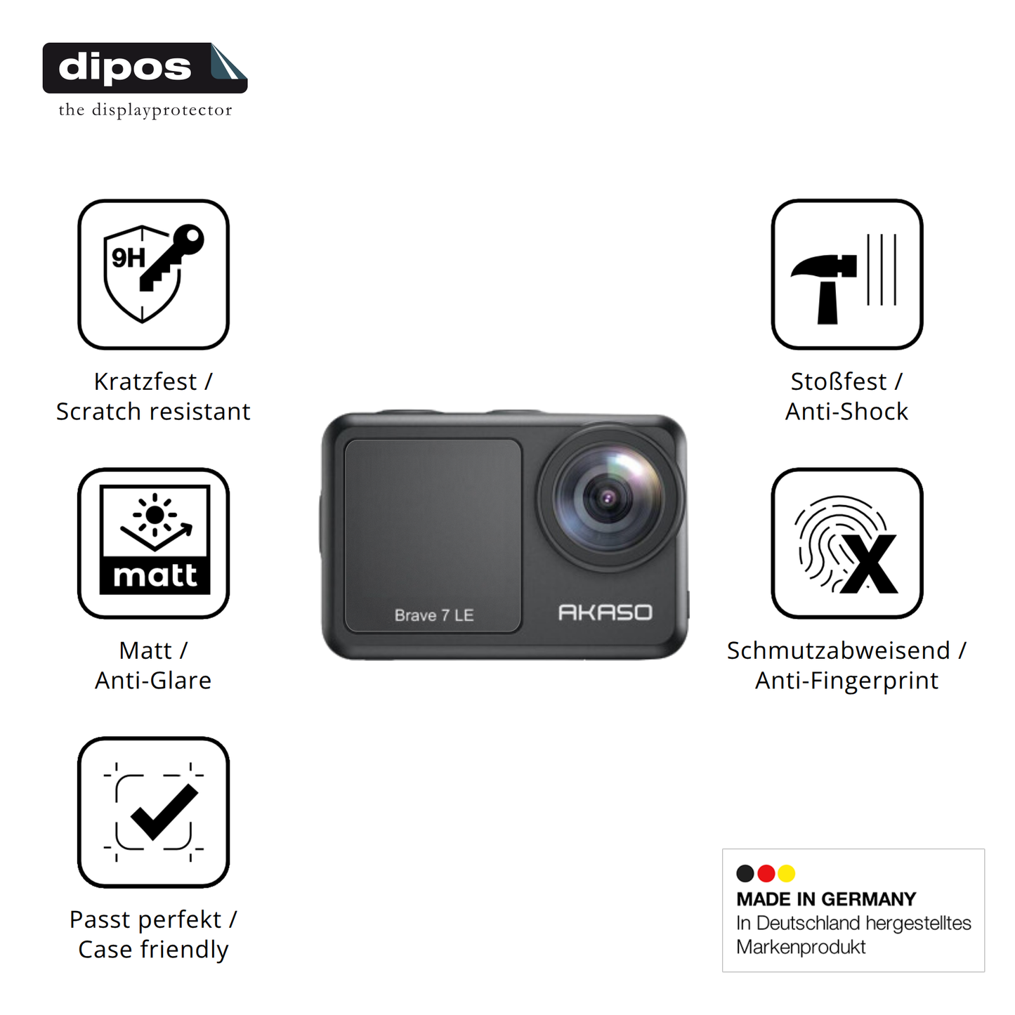 Displayschutz hergestellt in Deutschland, höchste Qualität made in Germany