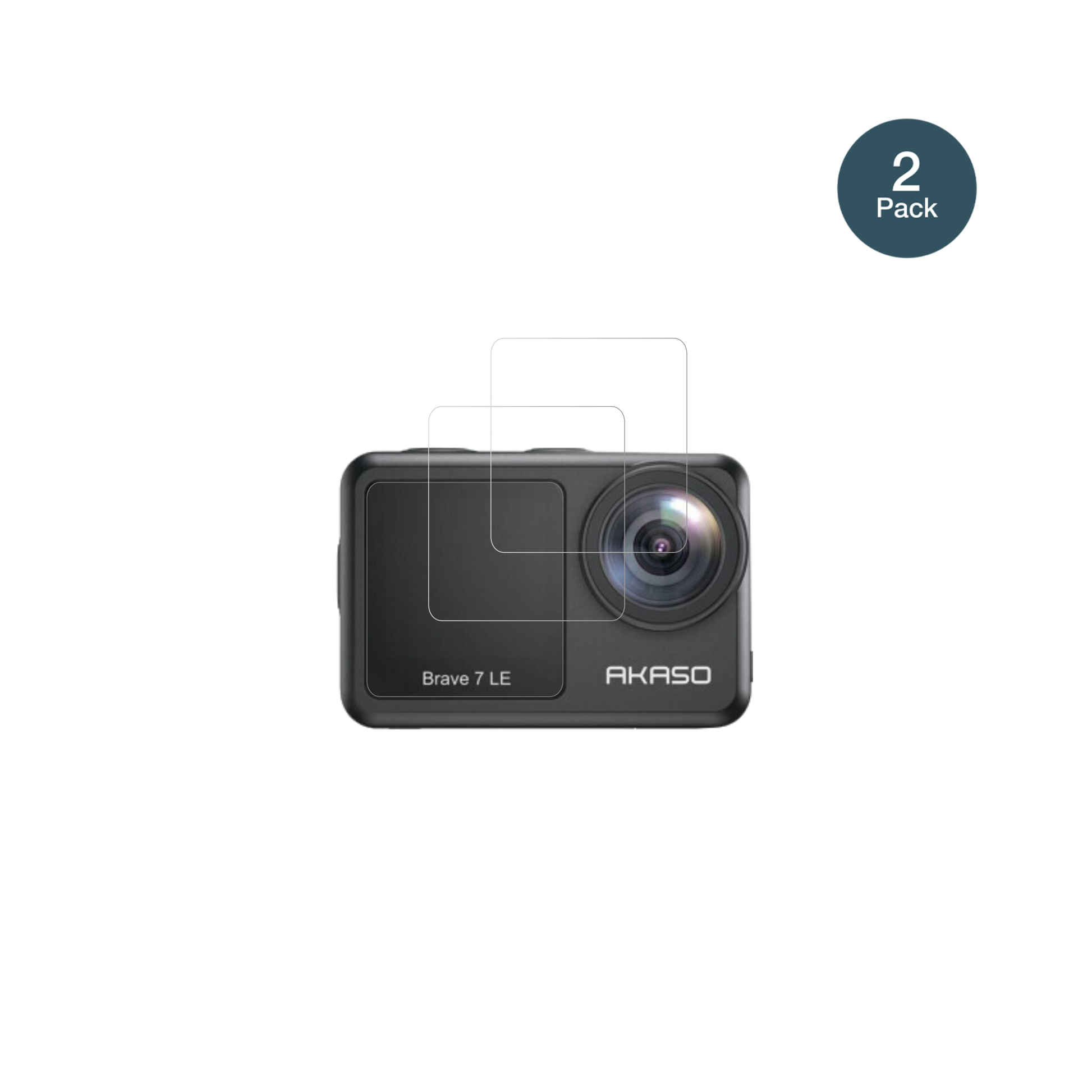 AkasoBrave 7 mit aufgebrachter dipos Flex Schutzfolie, glasklare Darstellung ohne Einschränkungen