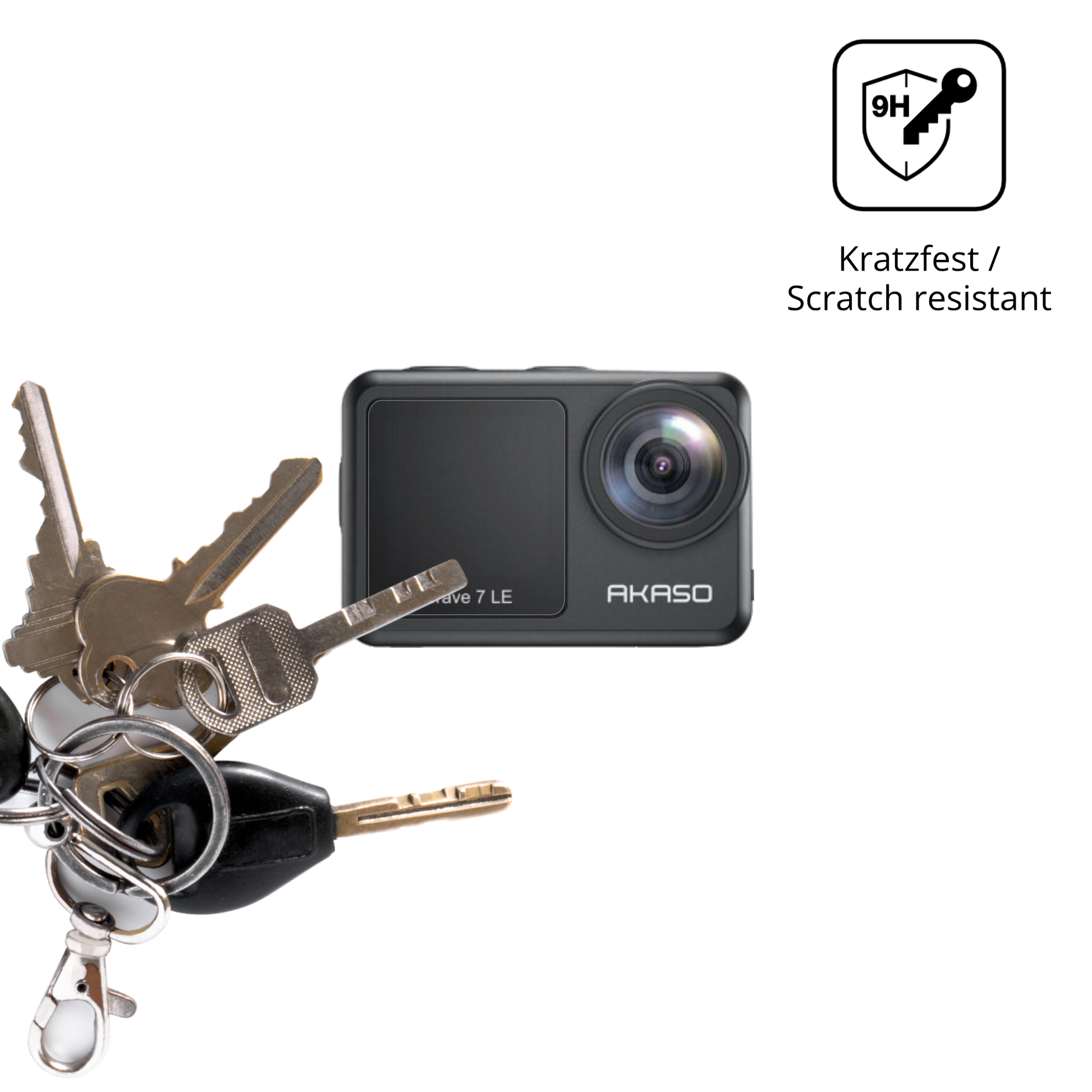 dipos Displayschutz für Akaso Brave 7, transparente Oberfläche, perfekte Passform auch für die Rundungen