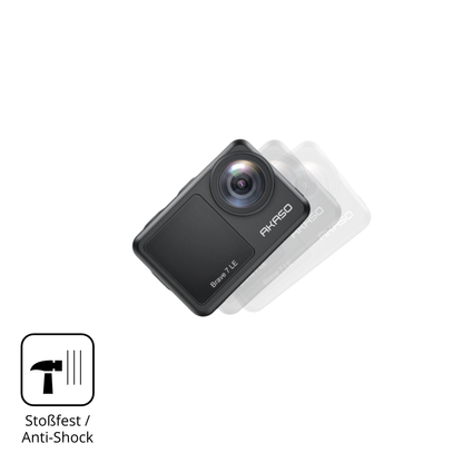 Schutz gegen Kratzer auf dem Akaso Brave 7 Glas durch Schlüssel, Stöße gegen die Tischkante oder Stürze