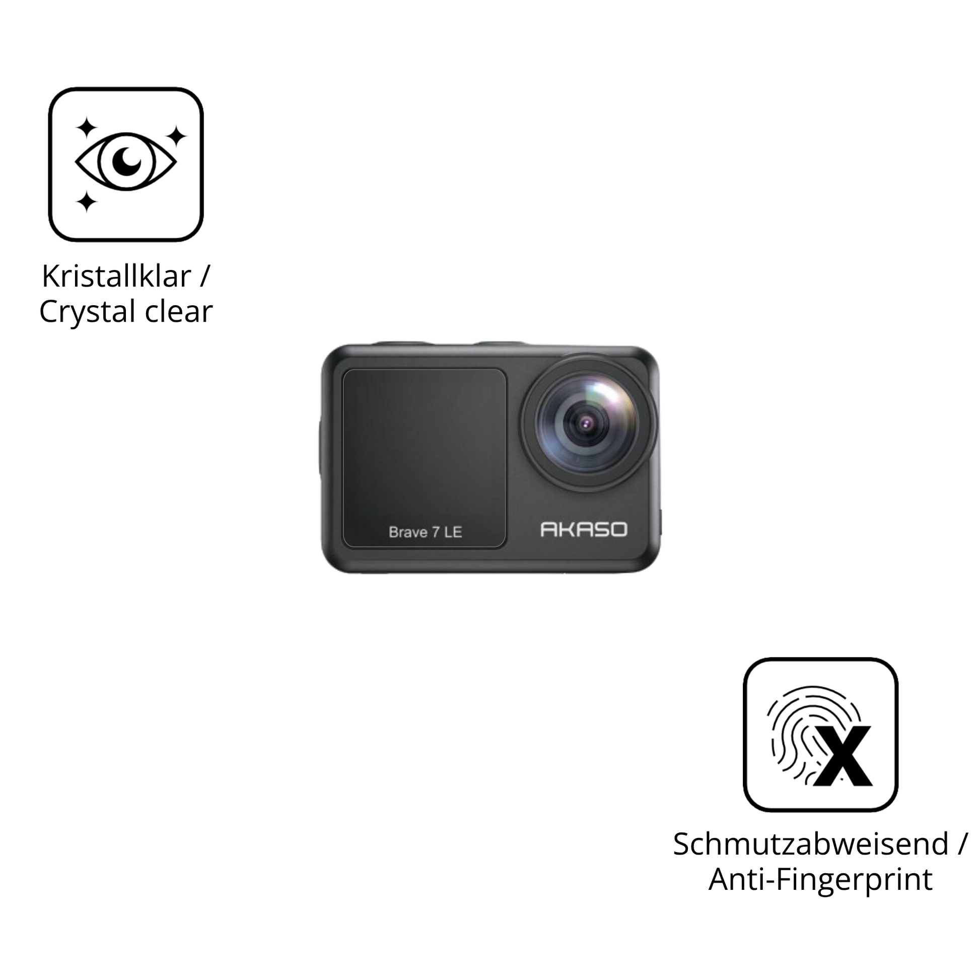 Flexible TPU-Folie passend zugeschnitten für Akaso Brave 7, vollständige Abdeckung