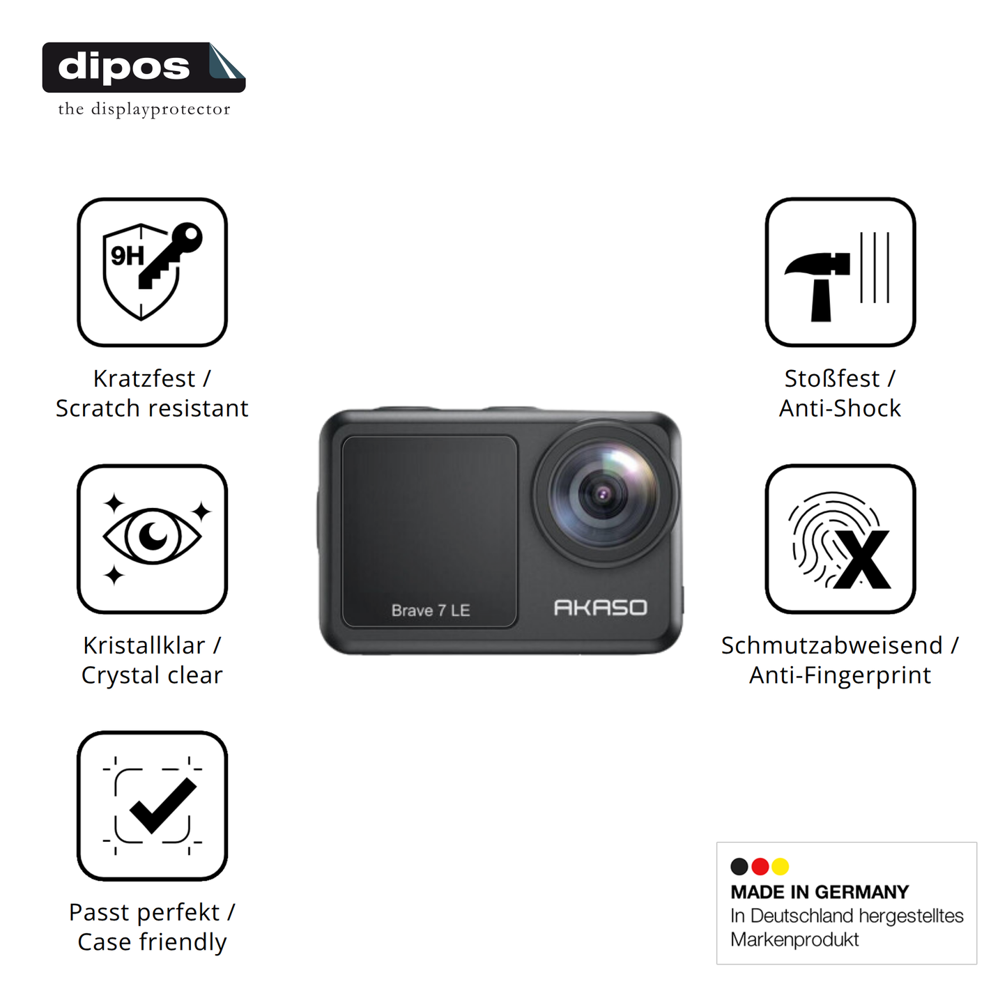 Displayschutz hergestellt in Deutschland, höchste Qualität made in Germany