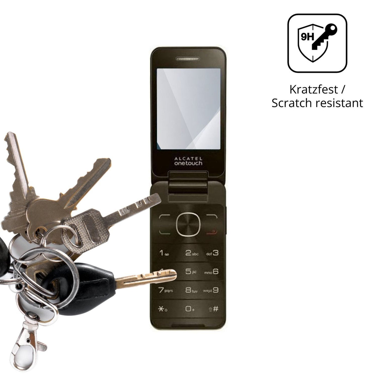 dipos Displayschutz für Alcatel 2012 Chocolate, transparente Oberfläche, perfekte Passform auch für die Rundungen