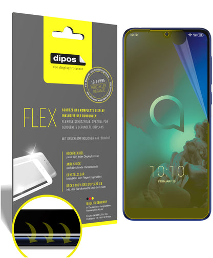 Klare Displayschutzfolie von dipos passend für Alcatel 3L, 100% Displayabdeckung und blasenfreie Montage
