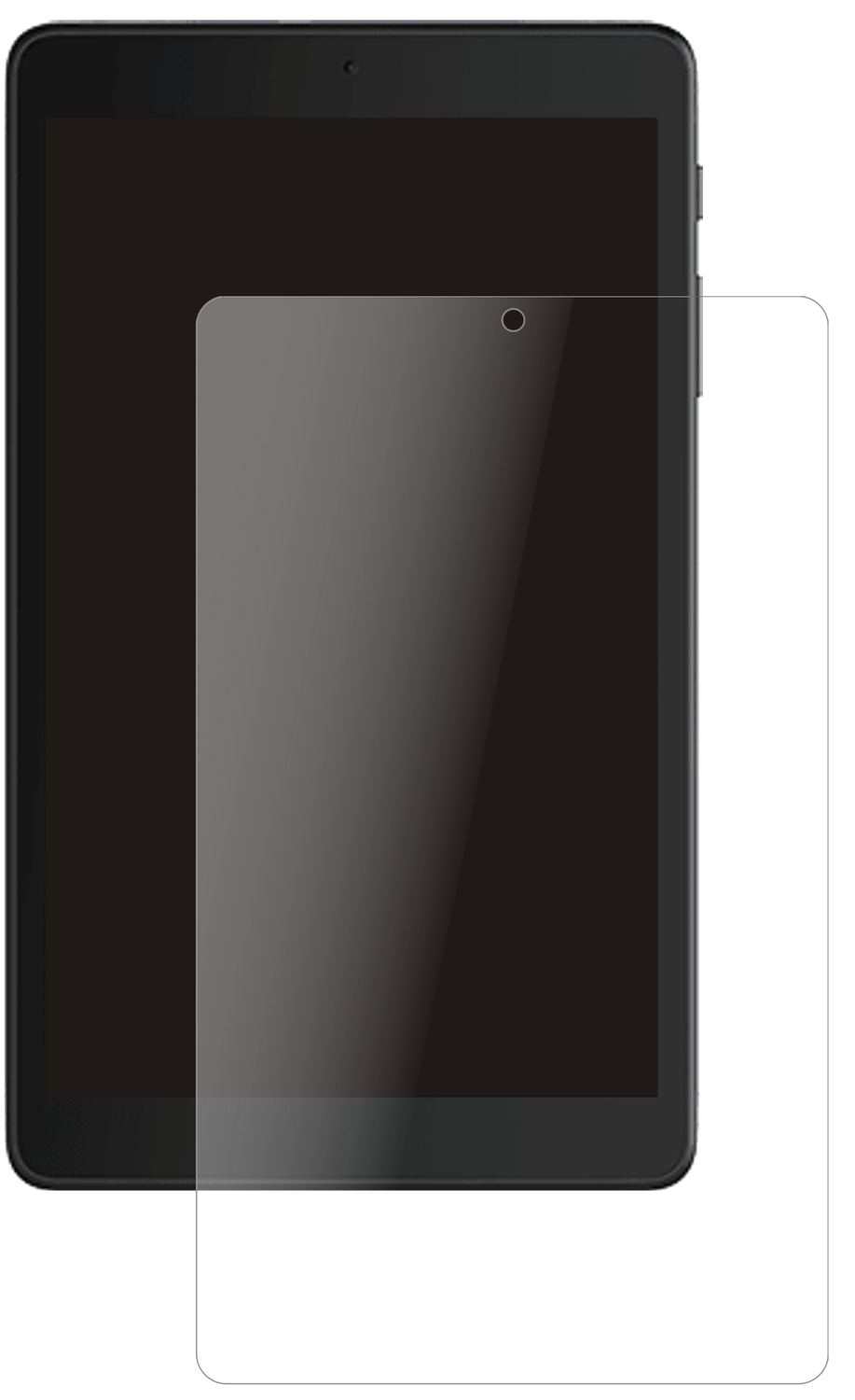 Alcatel3T 8 (2020) mit aufgebrachter dipos Panzerfolie, die lästige Fingerabdrücke minimiert
