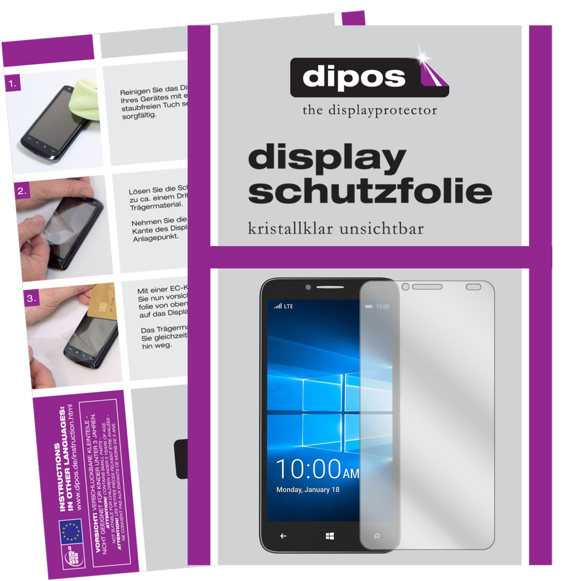 Kristallklare, dünne Schutzfolie: Kratzfest & passgenau für Alcatel-Idol 4 Pro