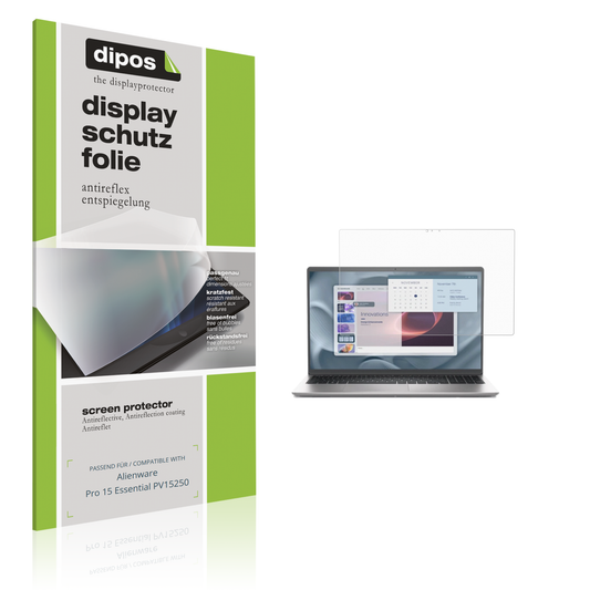 Matte Displayschutzfolie von dipos passend für Alienware Pro 15 Essential PV15250, präziser Zuschnitt und blasenfrei montiert