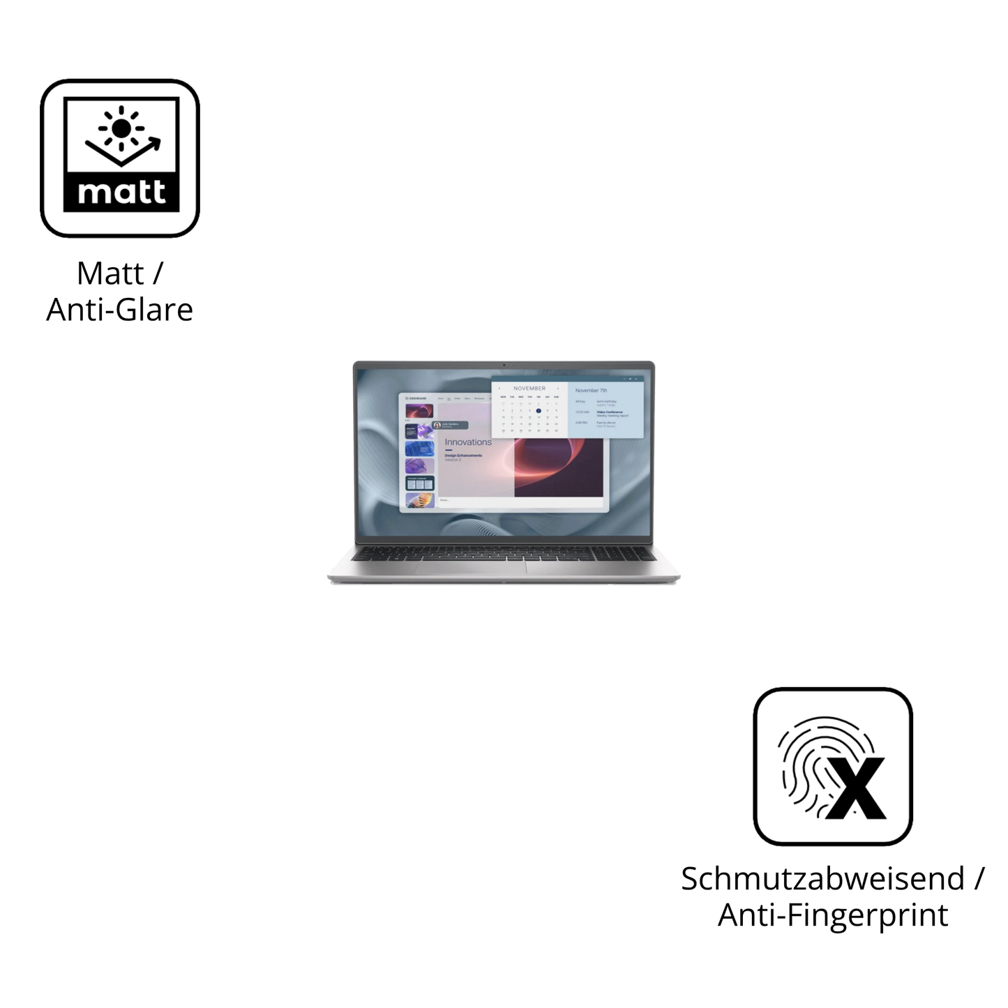 Dünne und entspiegelnde Folie passend zugeschnitten für Alienware Pro 15 Essential PV15250