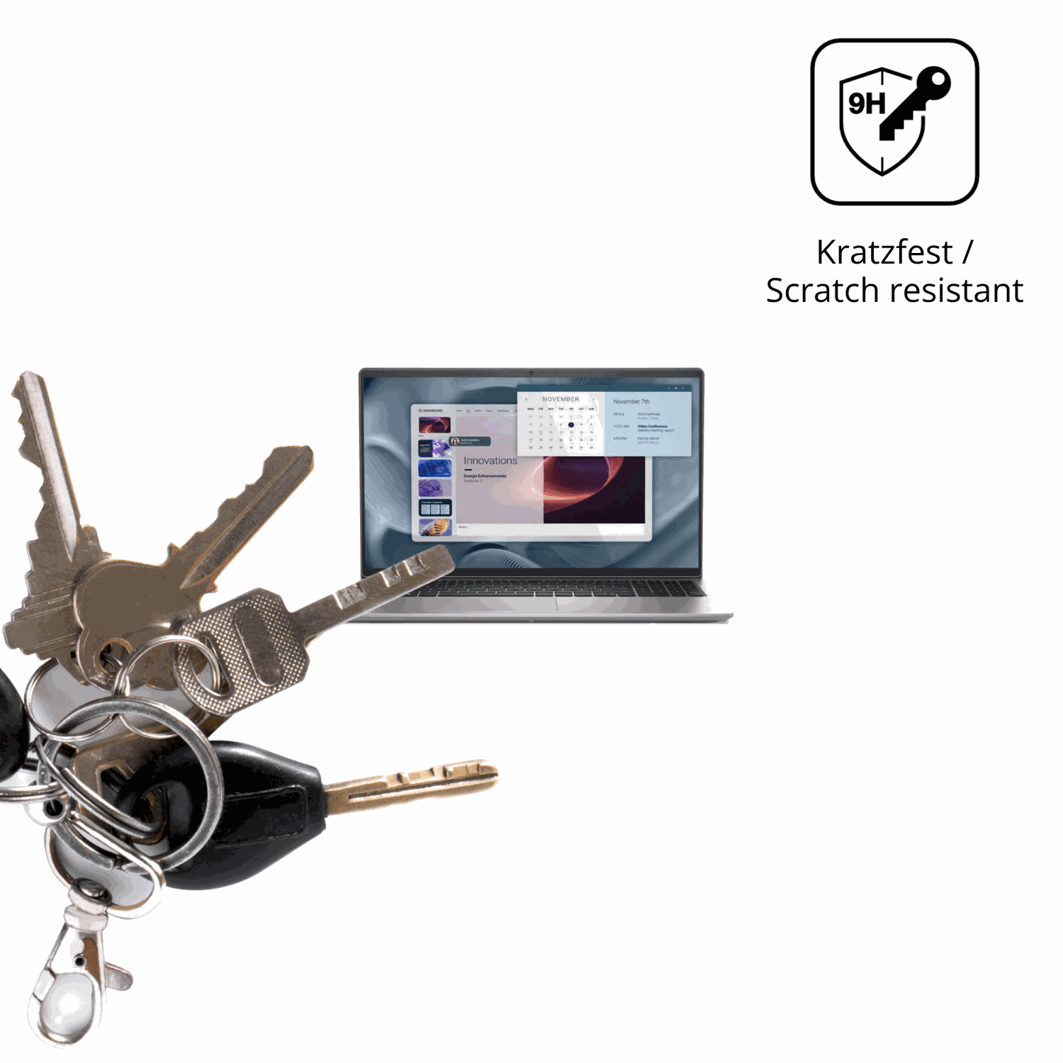 dipos Displayschutz für Alienware Pro 15 Essential PV15250, transparente Oberfläche, perfekte Passform auch für die Rundungen