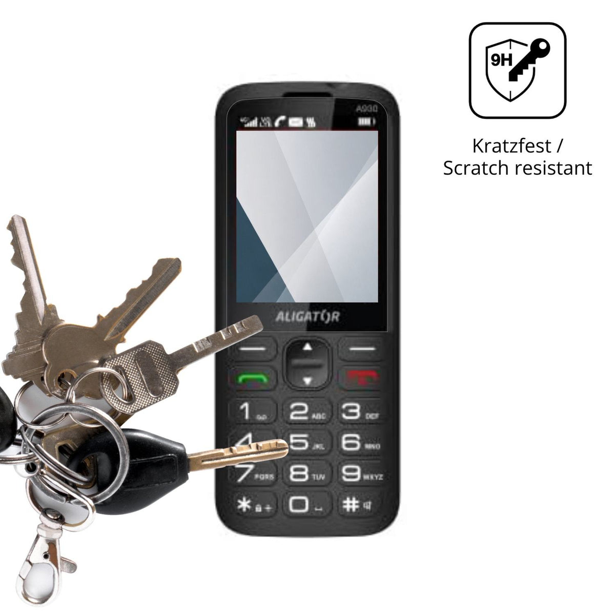 dipos Displayschutz für ALIGATOR AZA930B, transparente Oberfläche, perfekte Passform auch für die Rundungen