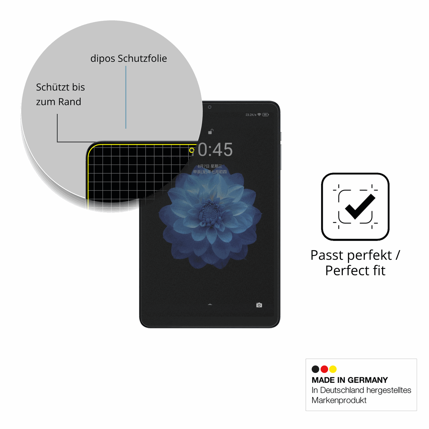 Schutz gegen Kratzer auf dem alldocubeiplay 60 mini Glas durch Schlüssel oder Ähnliches