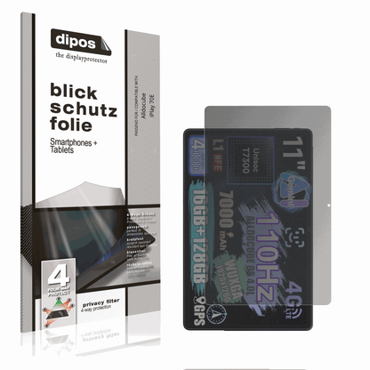 Blickschutzfolie von dipos passend für alldocubeiplay 70e, präziser Zuschnitt und blasenfrei montiert