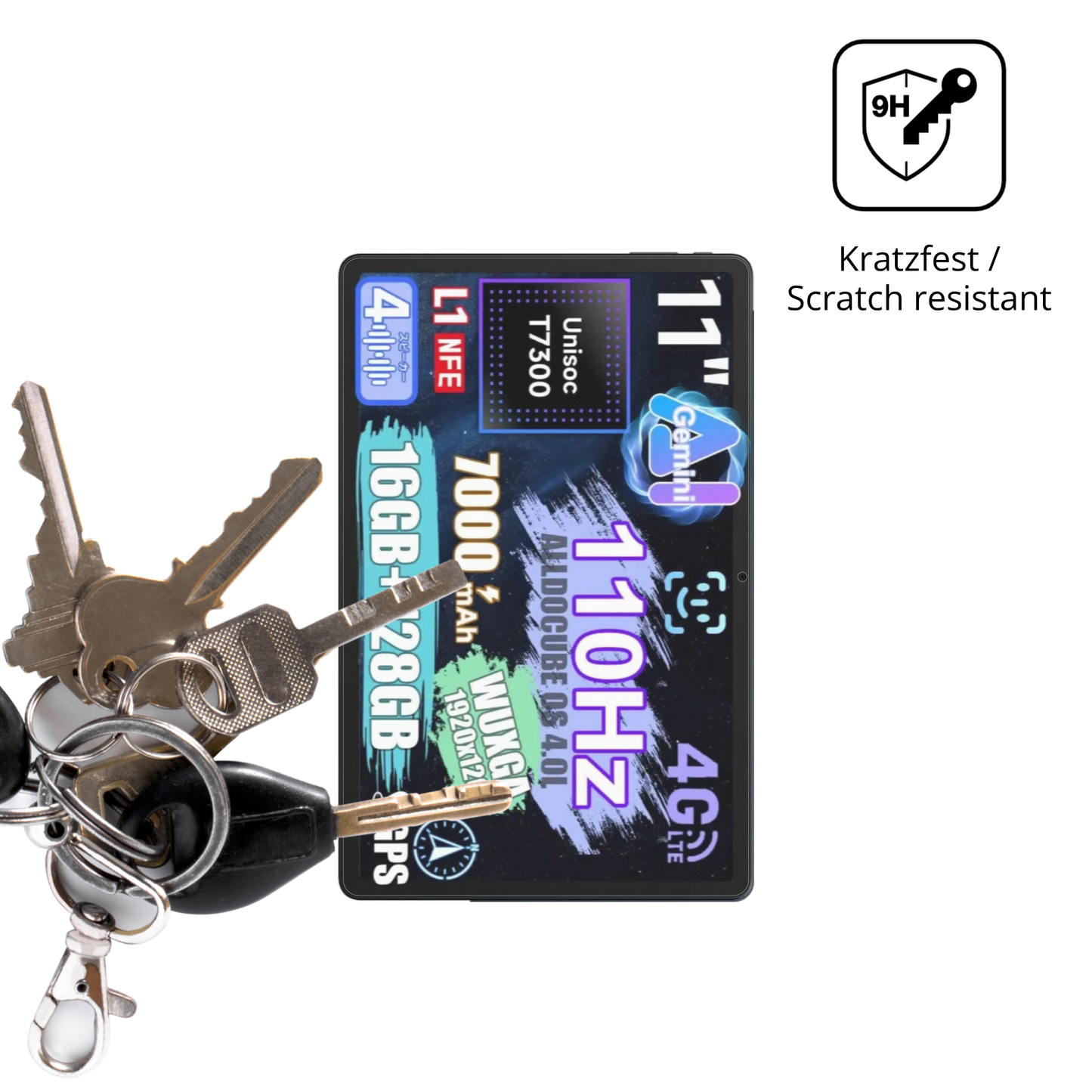 dipos Displayschutz für alldocubeiplay 70e, mattierte Oberfläche, robuste Festigkeit und perfekte Passform