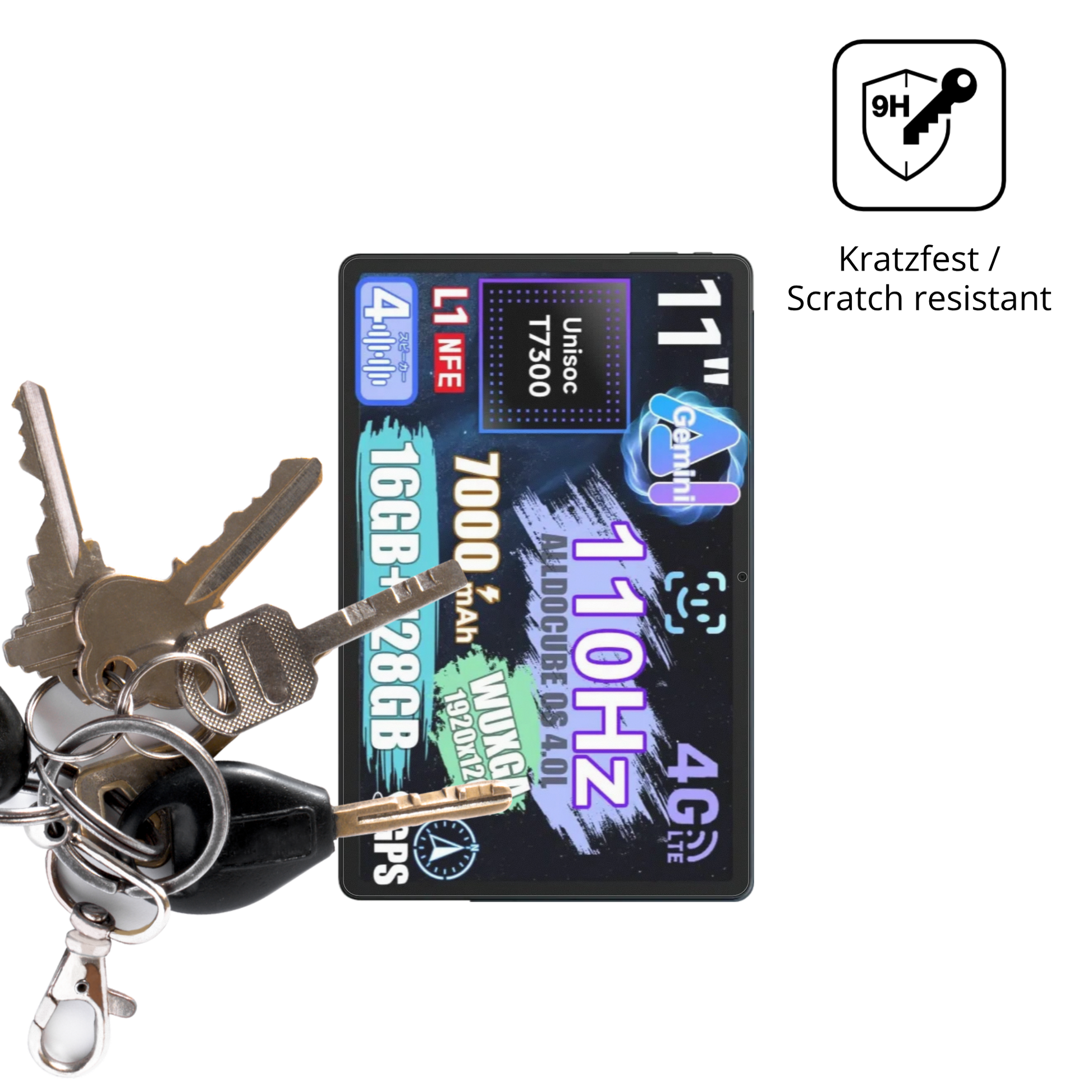 dipos Displayschutz für alldocubeiplay 70e, mattierte Oberfläche, robuste Festigkeit und perfekte Passform