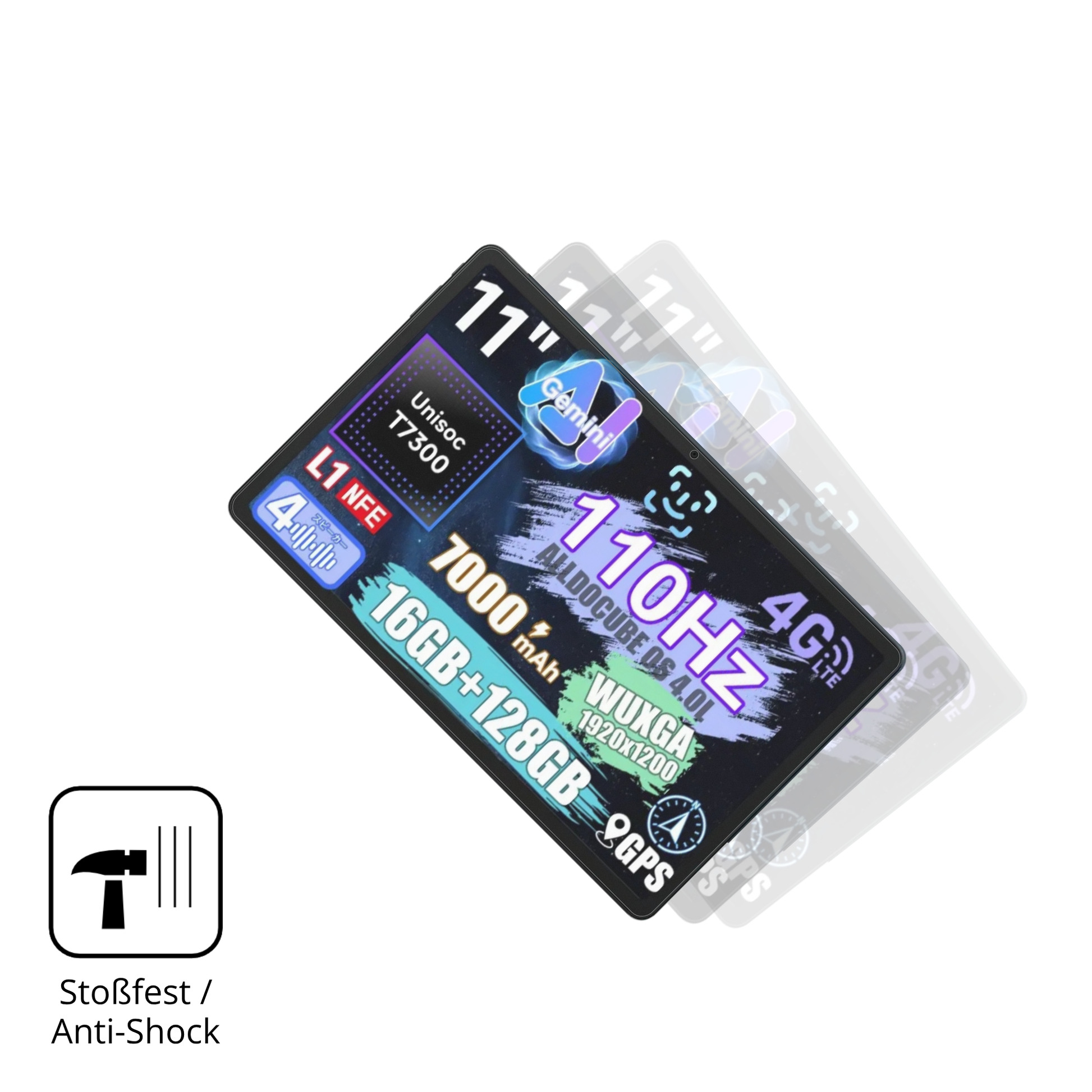 Schutz gegen Kratzer auf dem alldocubeiplay 70e Glas durch Schlüssel, Stöße gegen die Tischkante oder Stürze