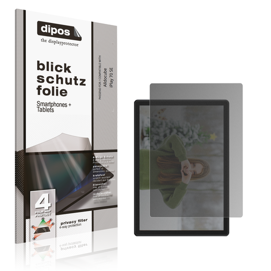 Blickschutzfolie von dipos passend für Alldocube iPlay 70 SE, präziser Zuschnitt und blasenfrei montiert