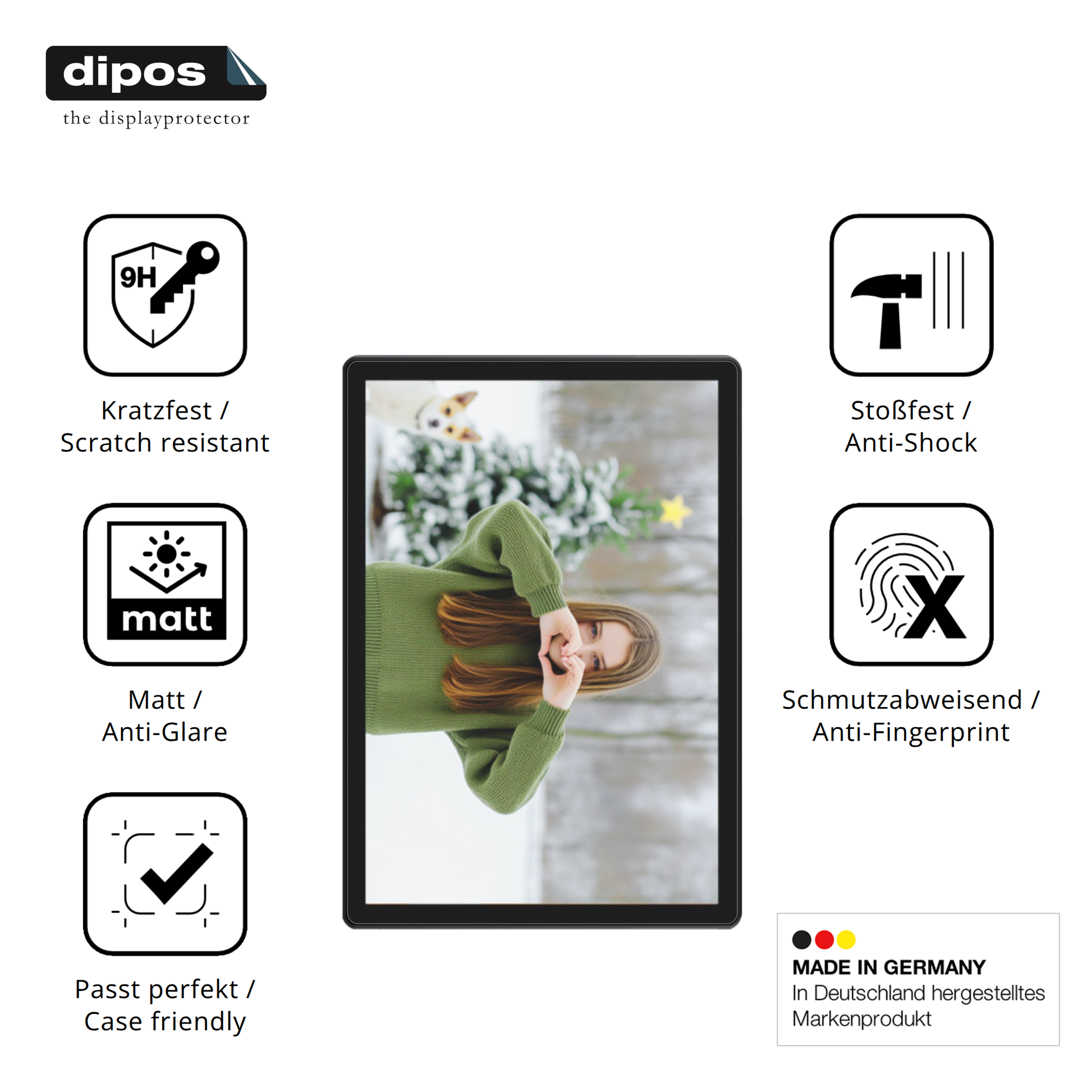 Displayschutz hergestellt in Deutschland, höchste Qualität made in Germany