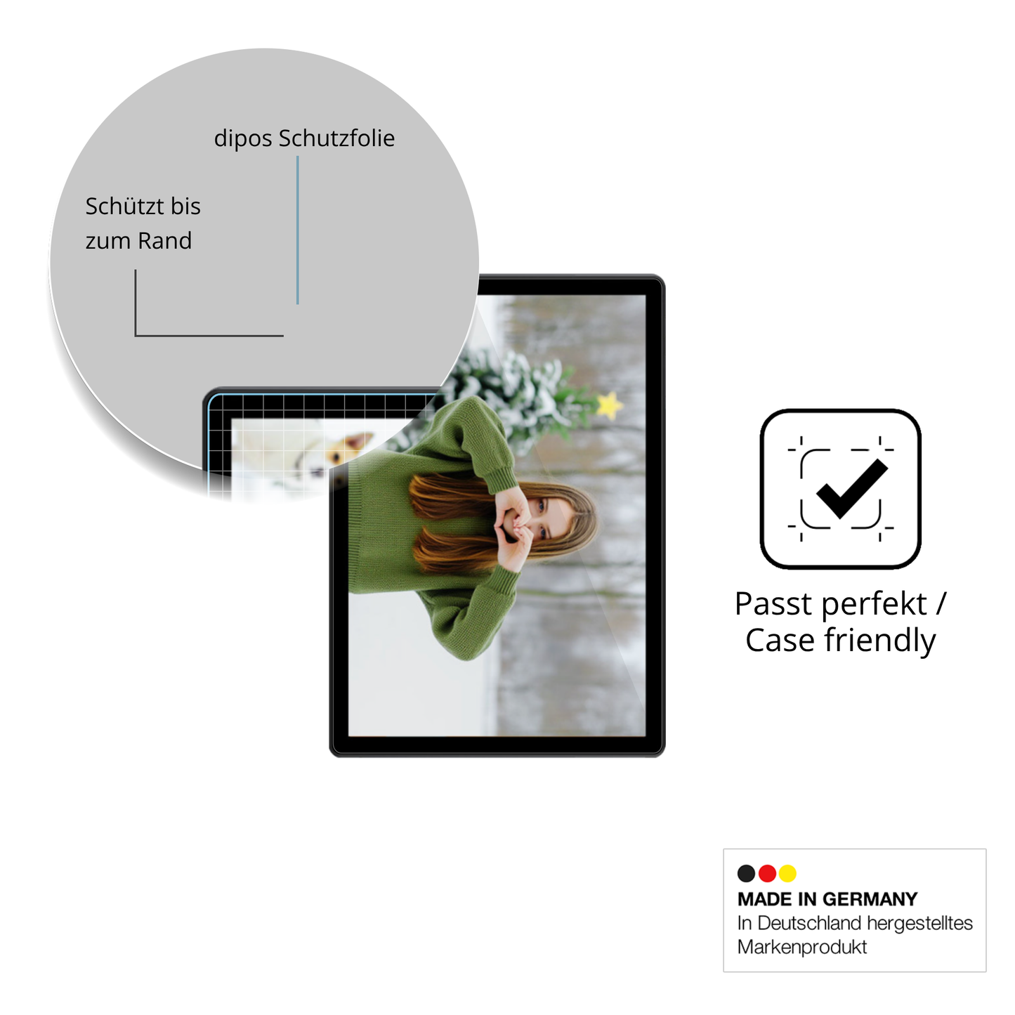 Besonders flexibler Displayschutz mit Anti-Shock-Schicht im Materialmix