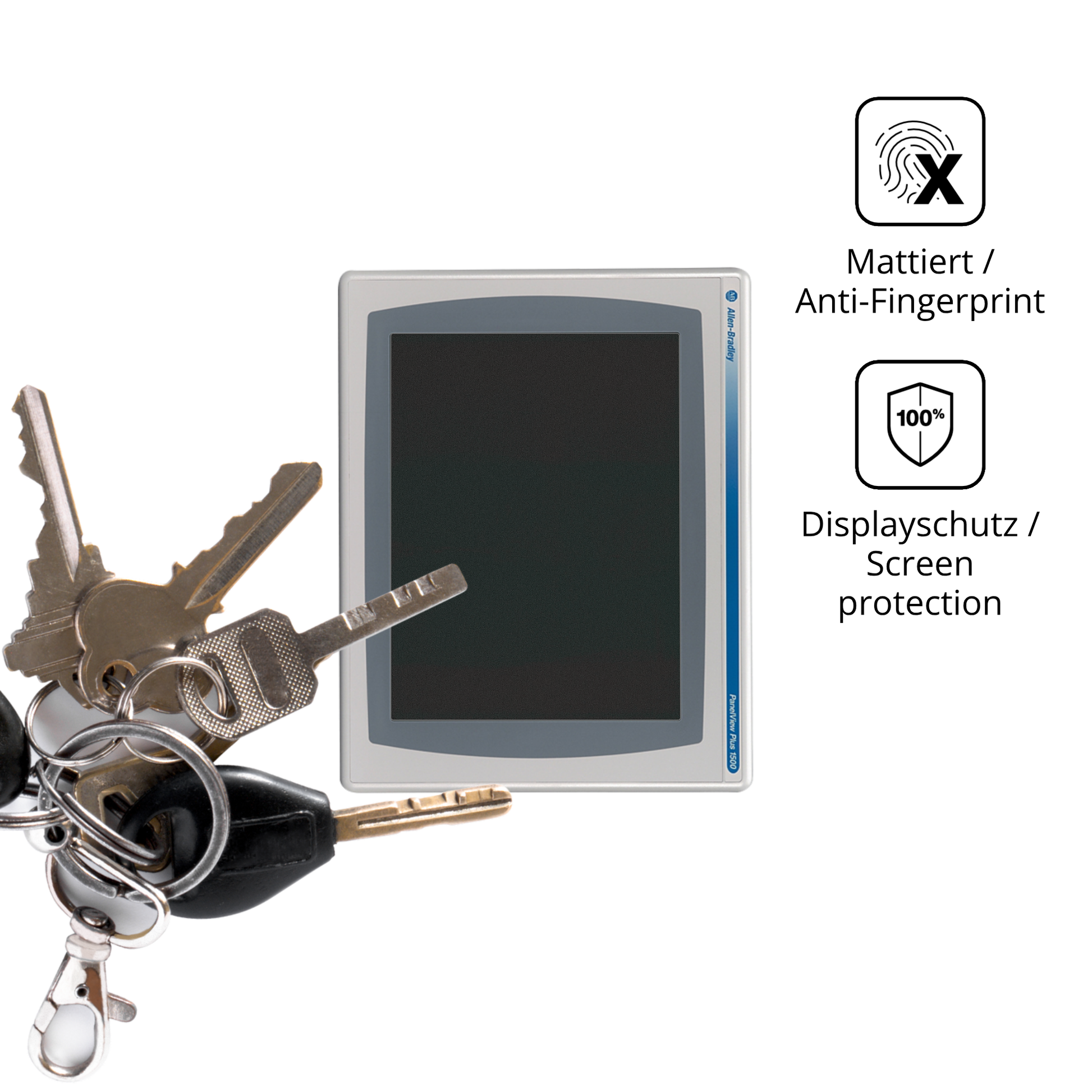 dipos Displayschutz für Allen-Bradley 2711P-RDT15C, mattierte Oberfläche, Blickschutzfilter und perfekter Passform