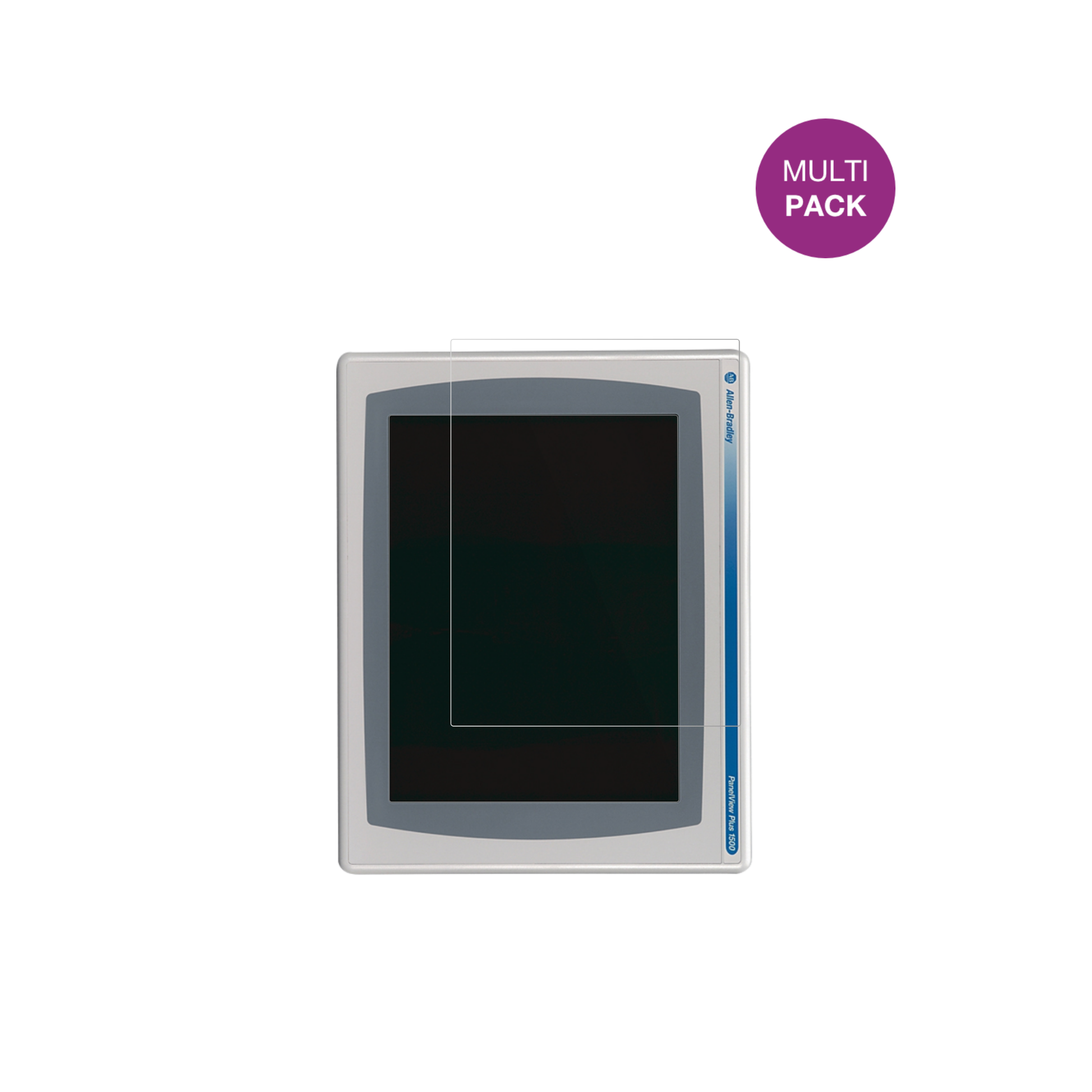 Allen-Bradley2711P-RDT15C mit aufgebrachter dipos Displayschutzfolie, glasklare Darstellung ohne Einschränkungen