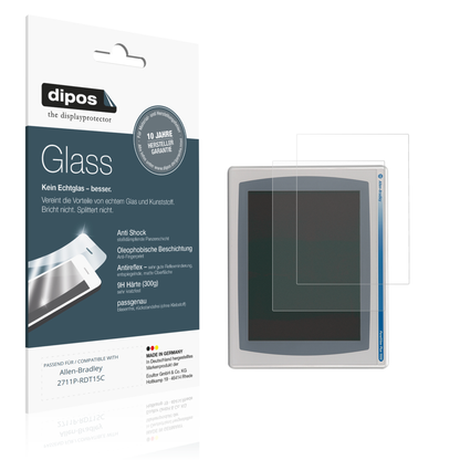 Matte Displayschutzfolie von dipos passend für Allen-Bradley 2711P-RDT15C, 9H kratzfest und blasenfrei montiert
