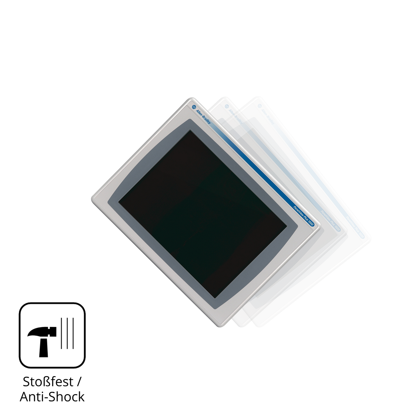 Schutz gegen Kratzer auf dem Allen-Bradley 2711P-RDT15C Glas durch Schlüssel, Stöße gegen die Tischkante oder Stürze