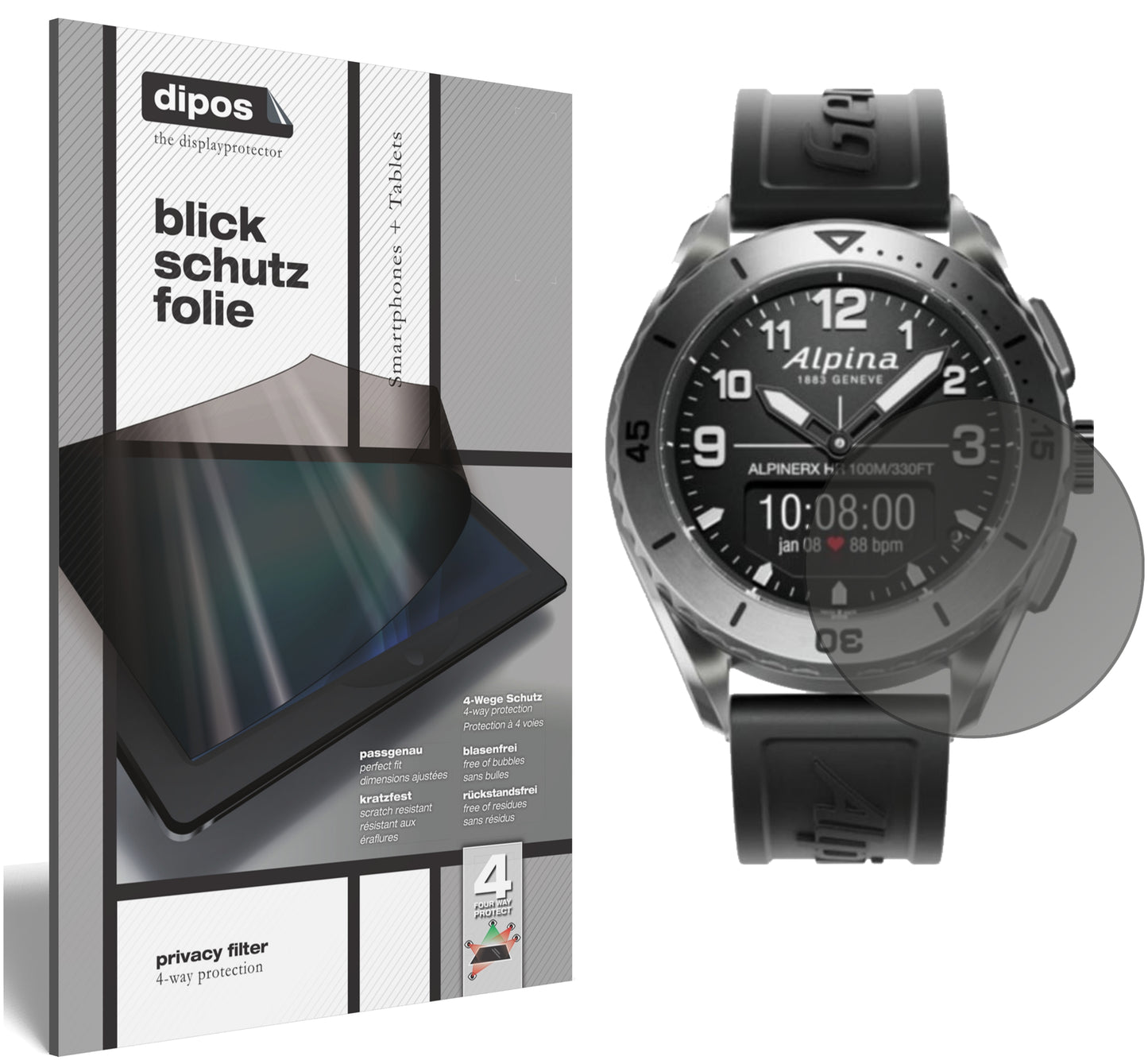 Blickschutzfolie für Alpina AlpinerX Alive matt Schutzfolie Privacy