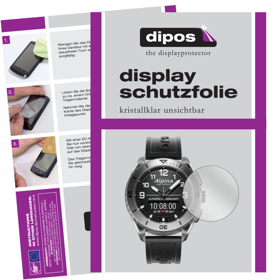 Klare Displayschutzfolie von dipos passend für Alpina AlpinerX Alive, präziser Zuschnitt und blasenfrei montiert