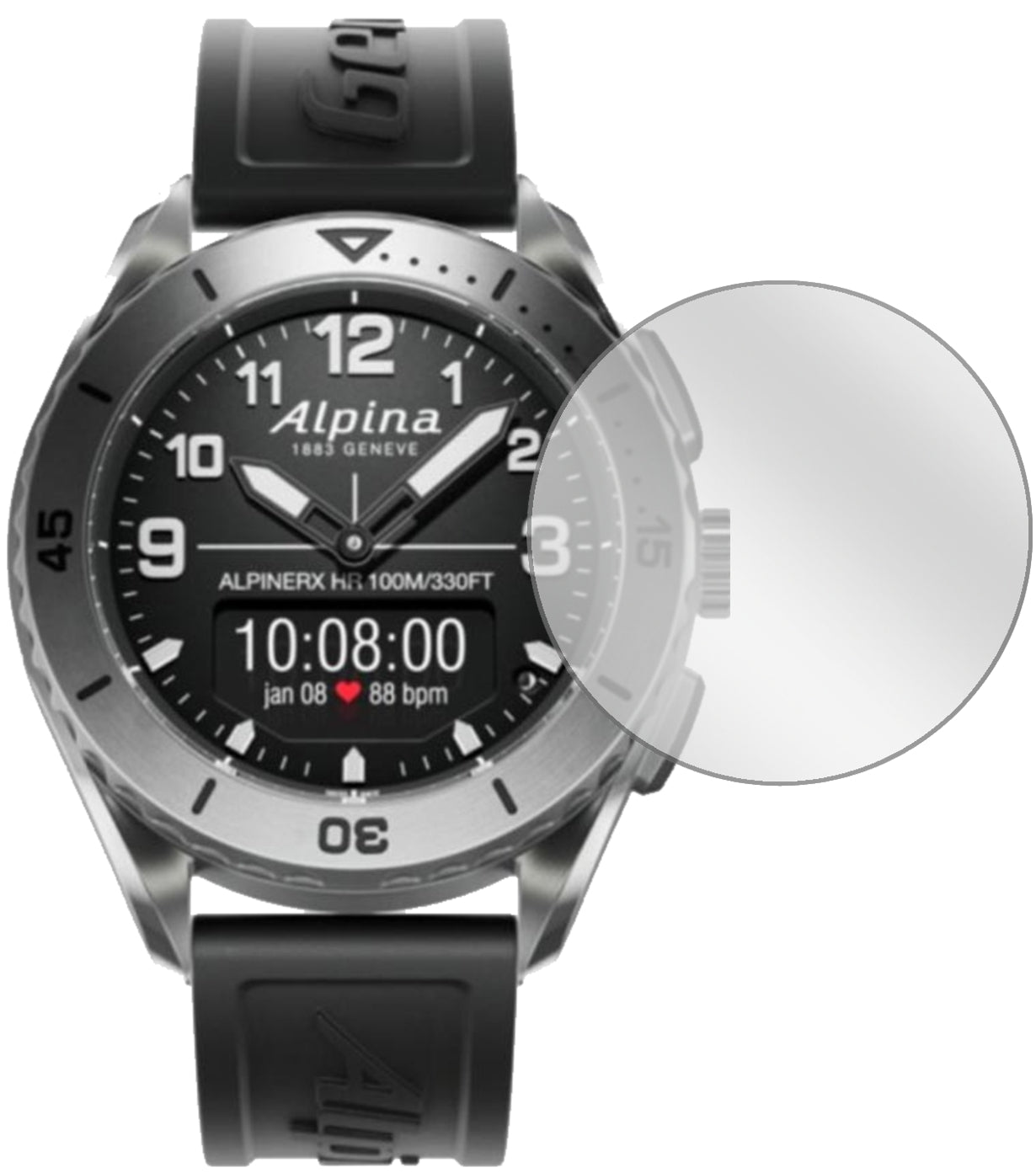 1x Schutzfolie klar für Alpina AlpinerX Alive Display-Schutzfolie