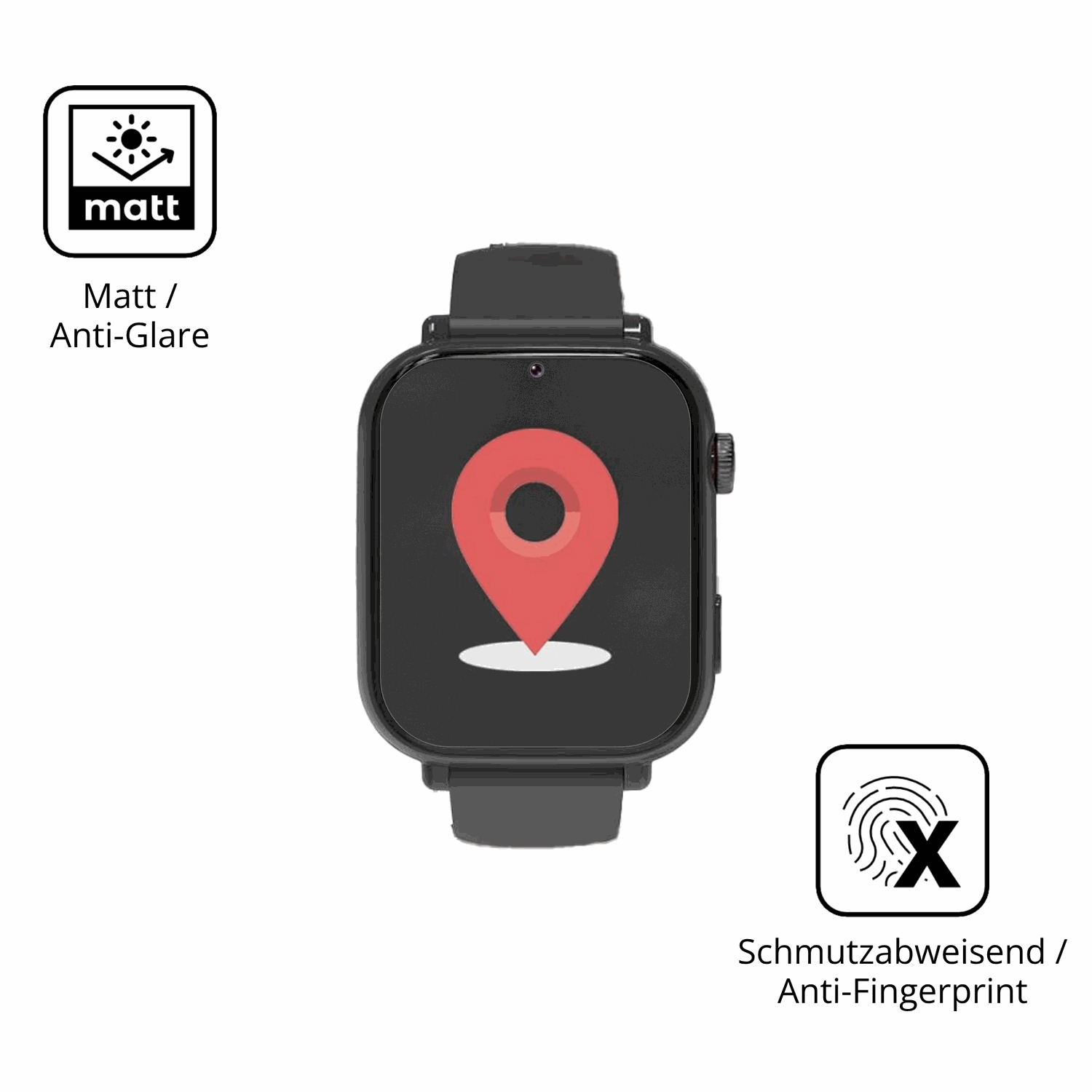 Dünne und entspiegelnde Folie passend zugeschnitten für Alutoria A22 1.57 Zoll Smartwatch