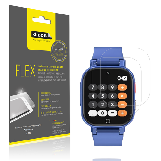 Klare Displayschutzfolie von dipos passend für Alutoria A28, 100% Displayabdeckung und blasenfreie Montage