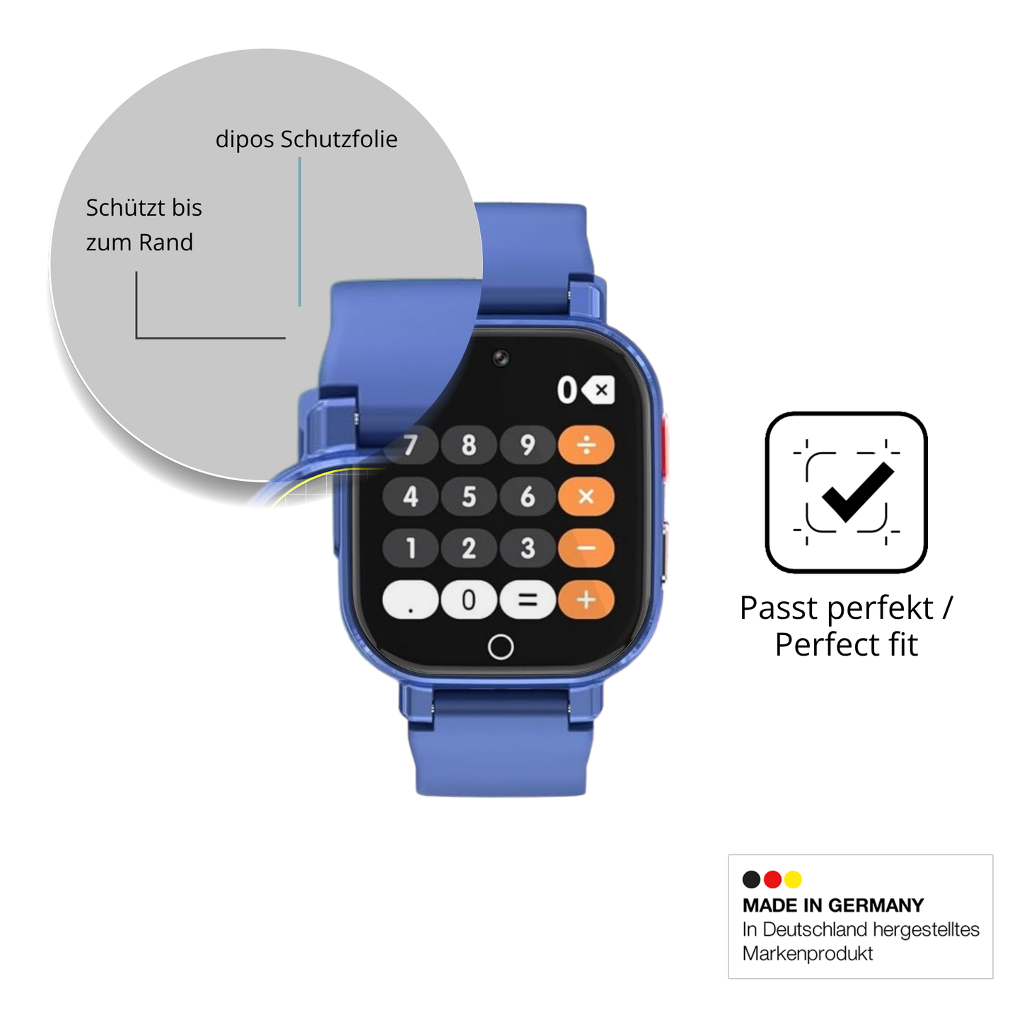 Schutzfolie mit optimaler Passform, zur Verwendung mit Hüllen geeignet