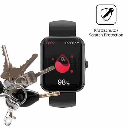 Schutz gegen Kratzer auf dem Alutoria S80K 1.83 Zoll Smartwatch Glas durch Schlüssel oder Ähnliches