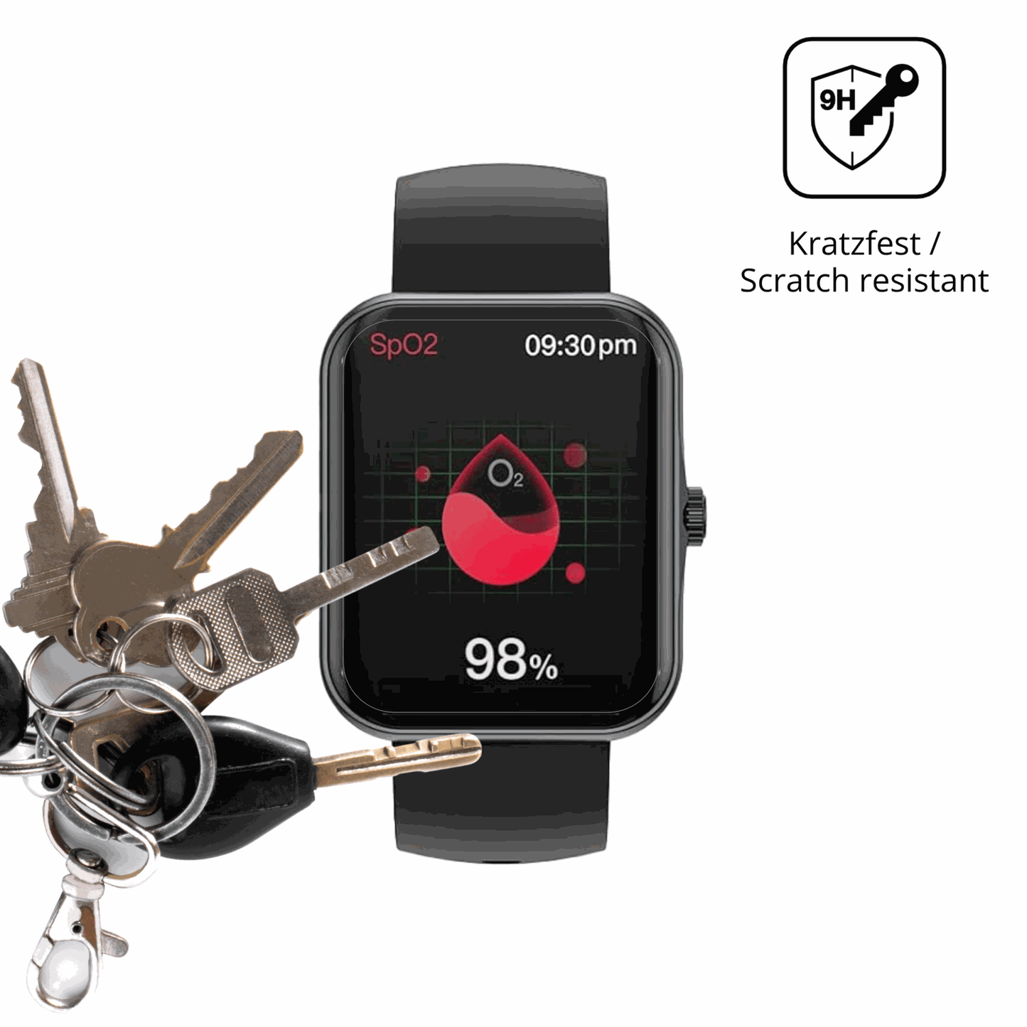 dipos Displayschutz für Alutoria S80K 1.83 Zoll Smartwatch, transparente Oberfläche, perfekte Passform auch für die Rundungen